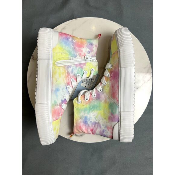 Cat & Jack Tie Dye Multicolor High Top Lace Up Zipper Sneakers Shoes SZ 3 NWT - Picture 1 of 9